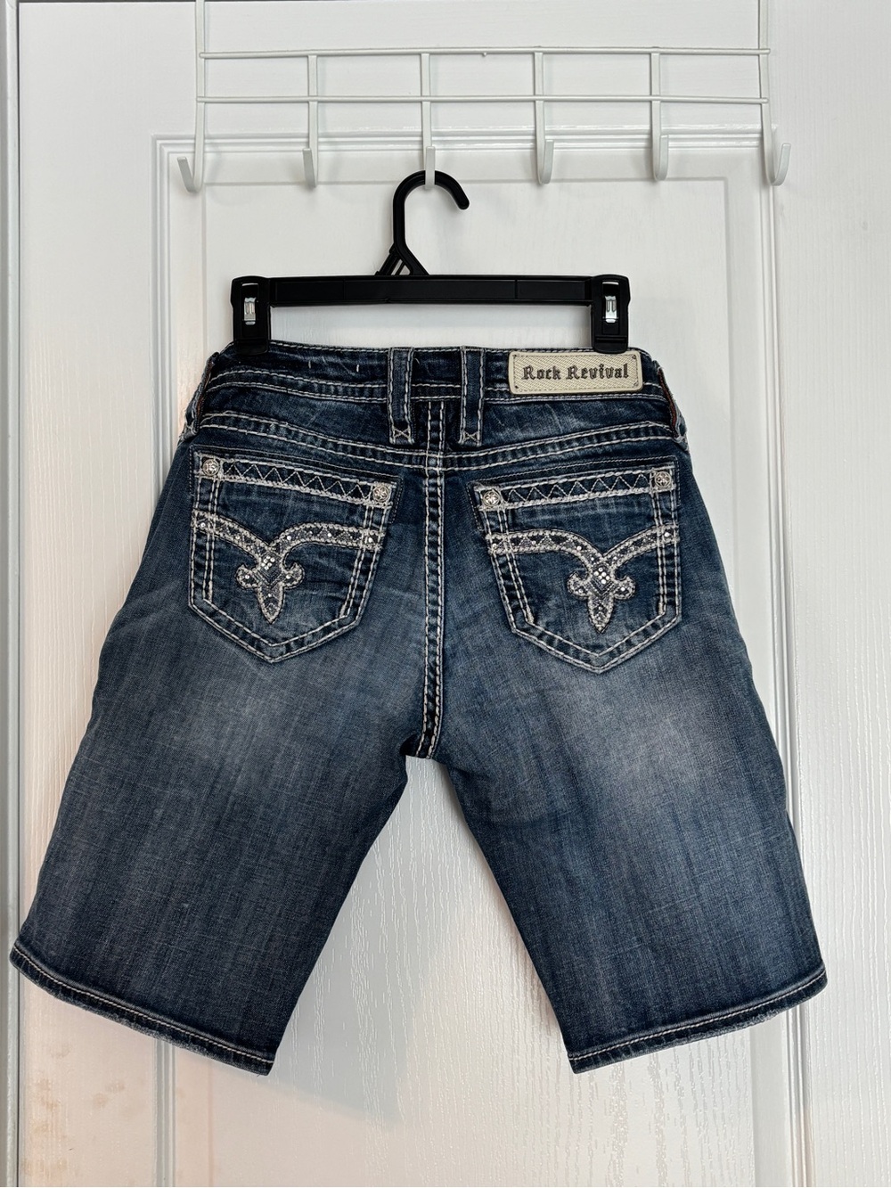 Rock Revival Women's Blue Denim Bermudas Jean Shorts 28”